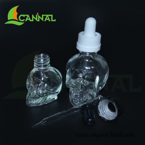 Ecannal essential oil 15ml 30ml skull glass bottles